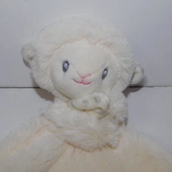 Kellytoys Cream Lamb Sheep Rattle Security blanket Polka dots Lovey nunu Baby - Picture 2 of 6